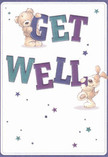 Full of gentle optimism, this cheerful get well card radiates the spirit of Thamesmead's open spaces and close-knit community. Illustrated with the charm of beloved storybook friends, a soft teddy bear playfully lifts the bold 'GET' while a floppy-eared puppy balances joyfully below the vibrant 'WELL.' The confident strokes of indigo and teal both ground the message and inject a fresh, uplifting tone-reminiscent of wildflowers blooming along Southmere Lake on a bright afternoon. All around, tiny stars in hues of blue and purple dance across a creamy background, sparking a sense of whimsy and hope. The rich textures in each character's fur and ears invite the comfort of a reassuring hug or the freshness of a bouquet picked up from Thamesmead Florist. Every detail sings with heartfelt care and encouragement-perfect for anyone in need of a gentle lift. Just as our community surrounds its own with support and kindness, this card wraps its recipient in an emotional embrace of sincerity, comfort, and the promise of brighter days ahead.